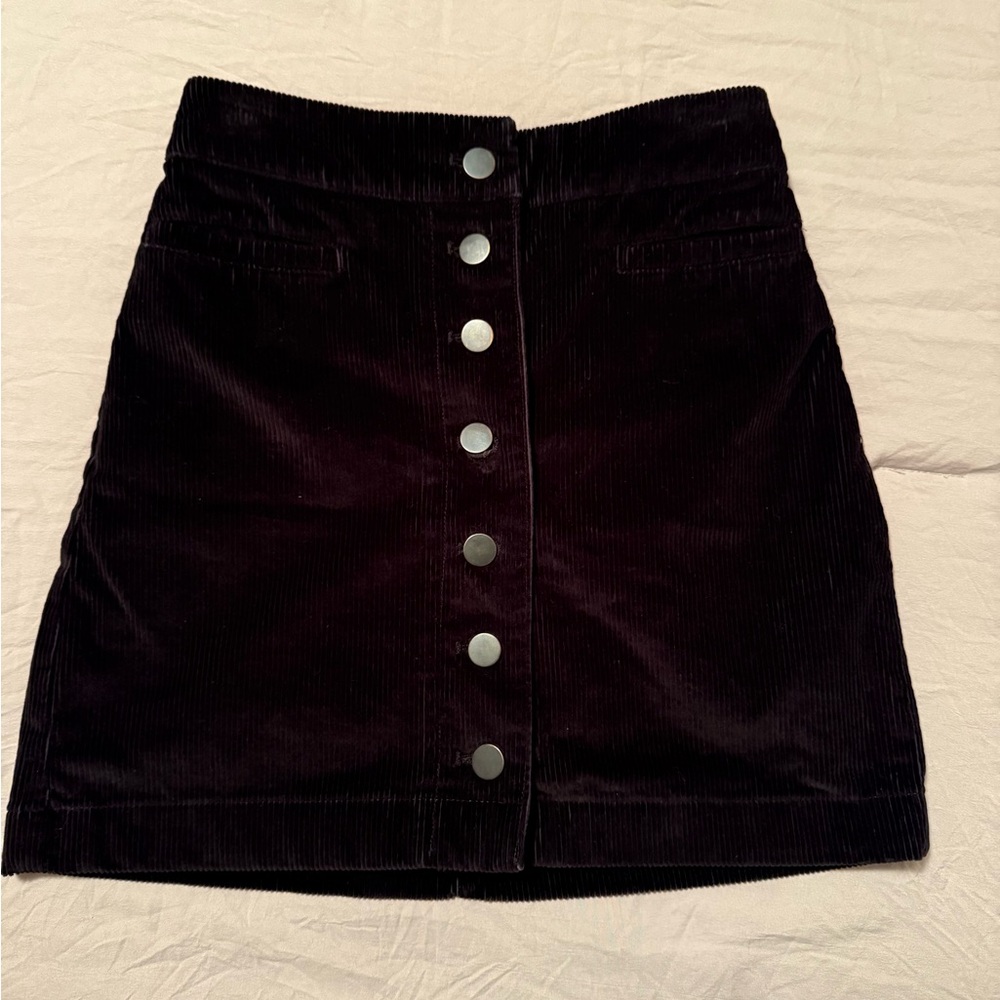 Wilfred Black Corduroy Mini Skirt
